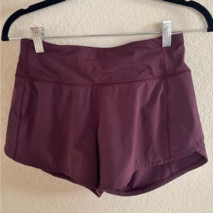Lululemon Speed Up Shorts. Size 4, 4 inch, burgundy!